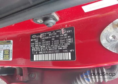 2011 Hyundai Tucson Limited from USA, damaged, VIN KM8JUCAC2BU311021